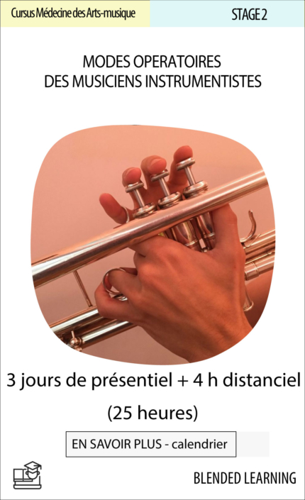 Stage : Modes opératoires des musiciens instrumentistes, éducation préventive du musicien