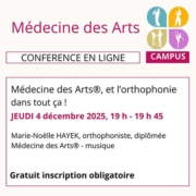 Médecine des Arts CAMPUS, conférence en ligne sur la santé des musiciens