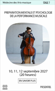 Stage préparation mentale et psychologie de la performance musicale