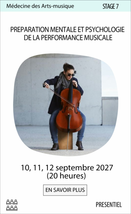 Stage préparation mentale et psychologie de la performance musicale
